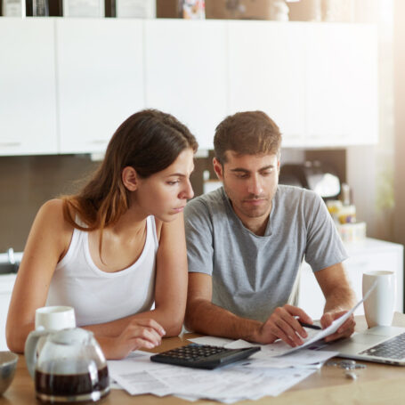 Future buyer reviewing a prepare for homebuying budget and savings plan