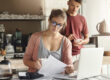 California buyer organizing variable income mortgage documents for a home purchase