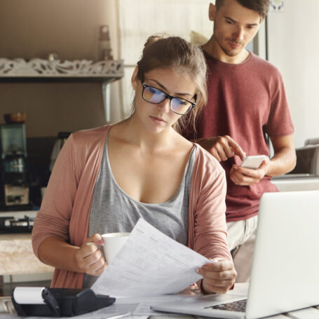 California buyer organizing variable income mortgage documents for a home purchase